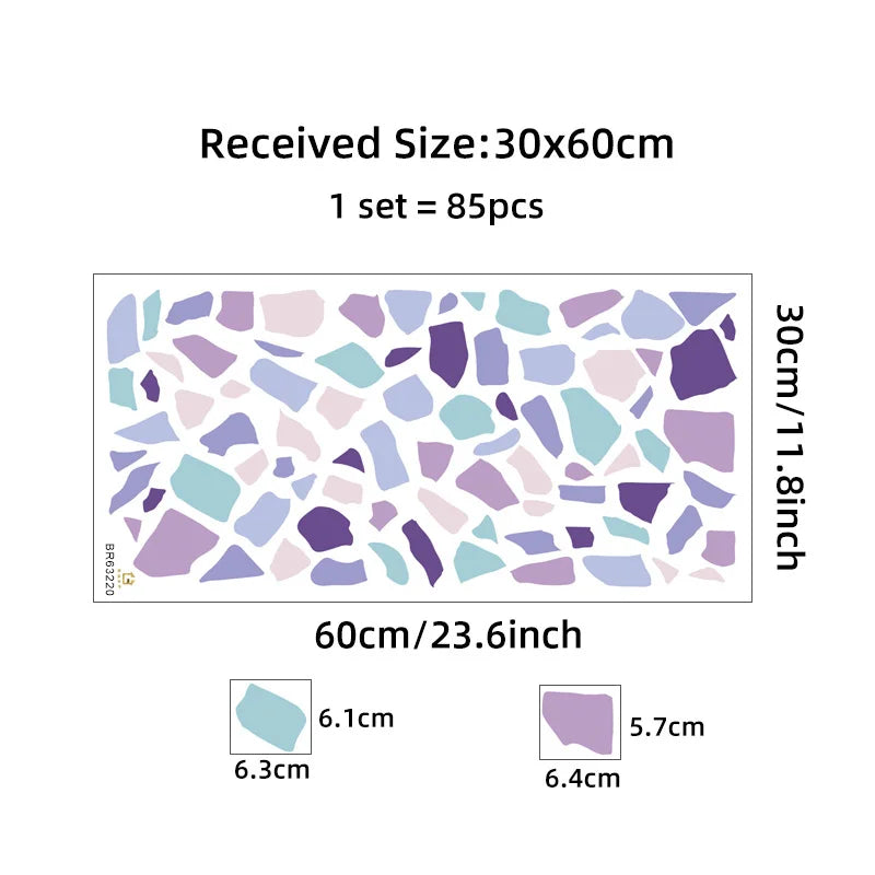 Additional view of Purple Terrazzo Pattern Wall Decal | Room Decor by HomeDecorDecals.