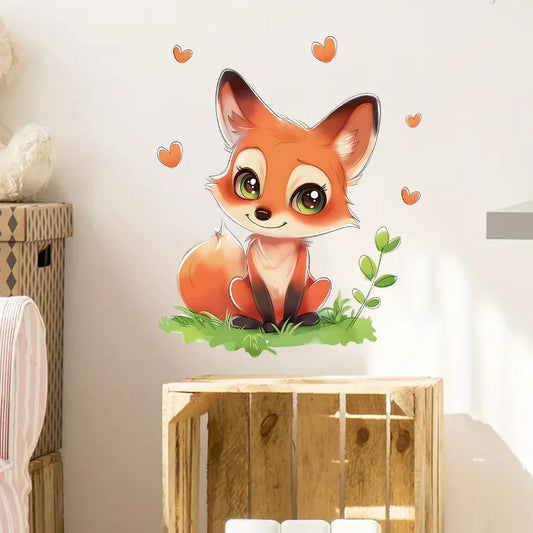 Cartoon Fox Wall Decal | Kids Room Decor removable peel and stick wall decal by HomeDecorDecals.