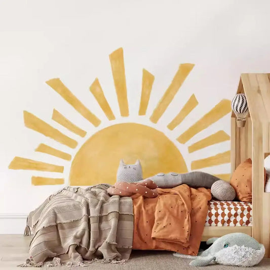 Sunshine Half Sun Wall Decal | Home Decor removable peel and stick wall decal by HomeDecorDecals.