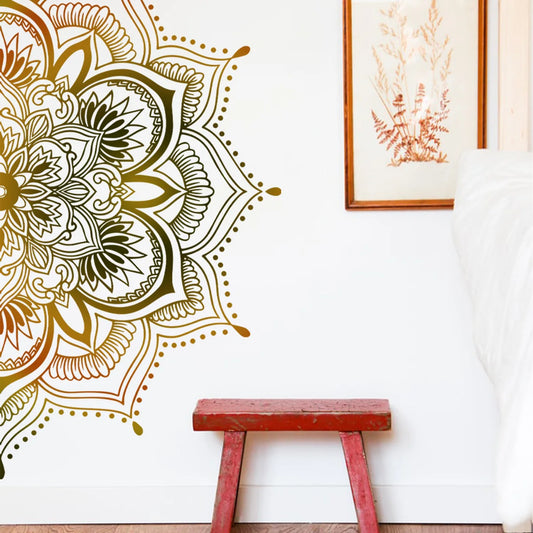Mandala Lotus Flower Mural Wall Decal | Home Decor removable peel and stick wall decal by HomeDecorDecals.