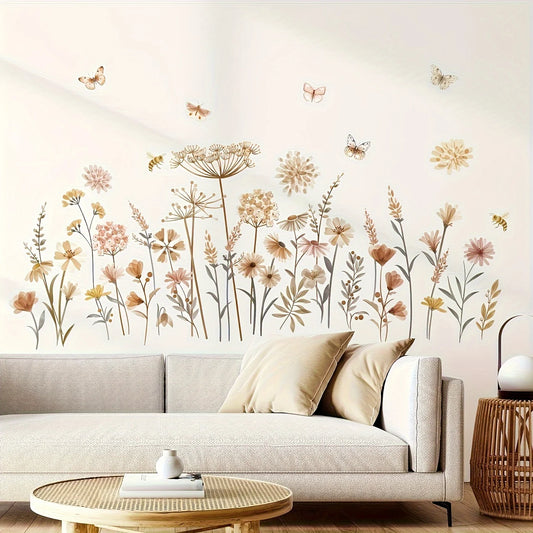 Boho Dandelion Flower Wall Decal | Home Decor removable peel and stick wall decal by HomeDecorDecals.