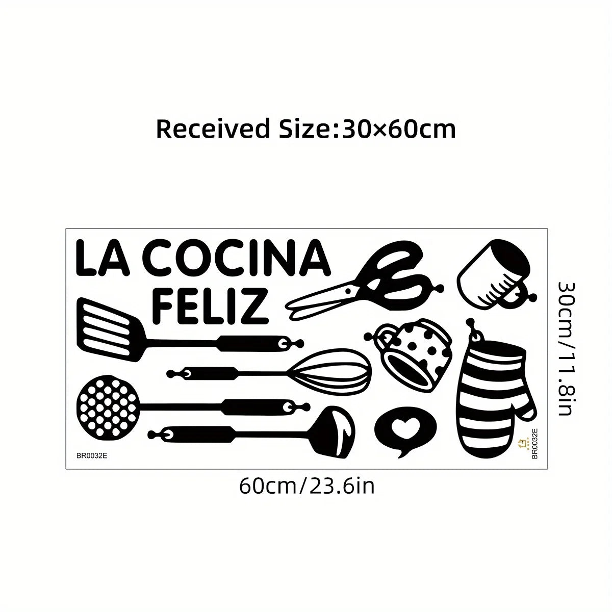 Close-up view of Black Kitchen Utensil Silhouette Wall Decal | Home Decor by HomeDecorDecals.