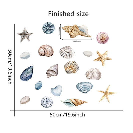 Beautiful Shell DIY Wall Decal | Kids Room Decor removable peel and stick wall decal by HomeDecorDecals.