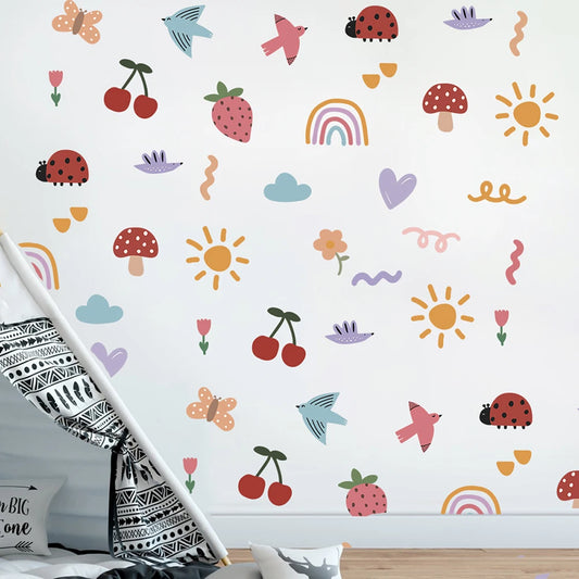 Big Doodle Pop Colourful Wall Decal | Home Decor removable peel and stick wall decal by HomeDecorDecals.