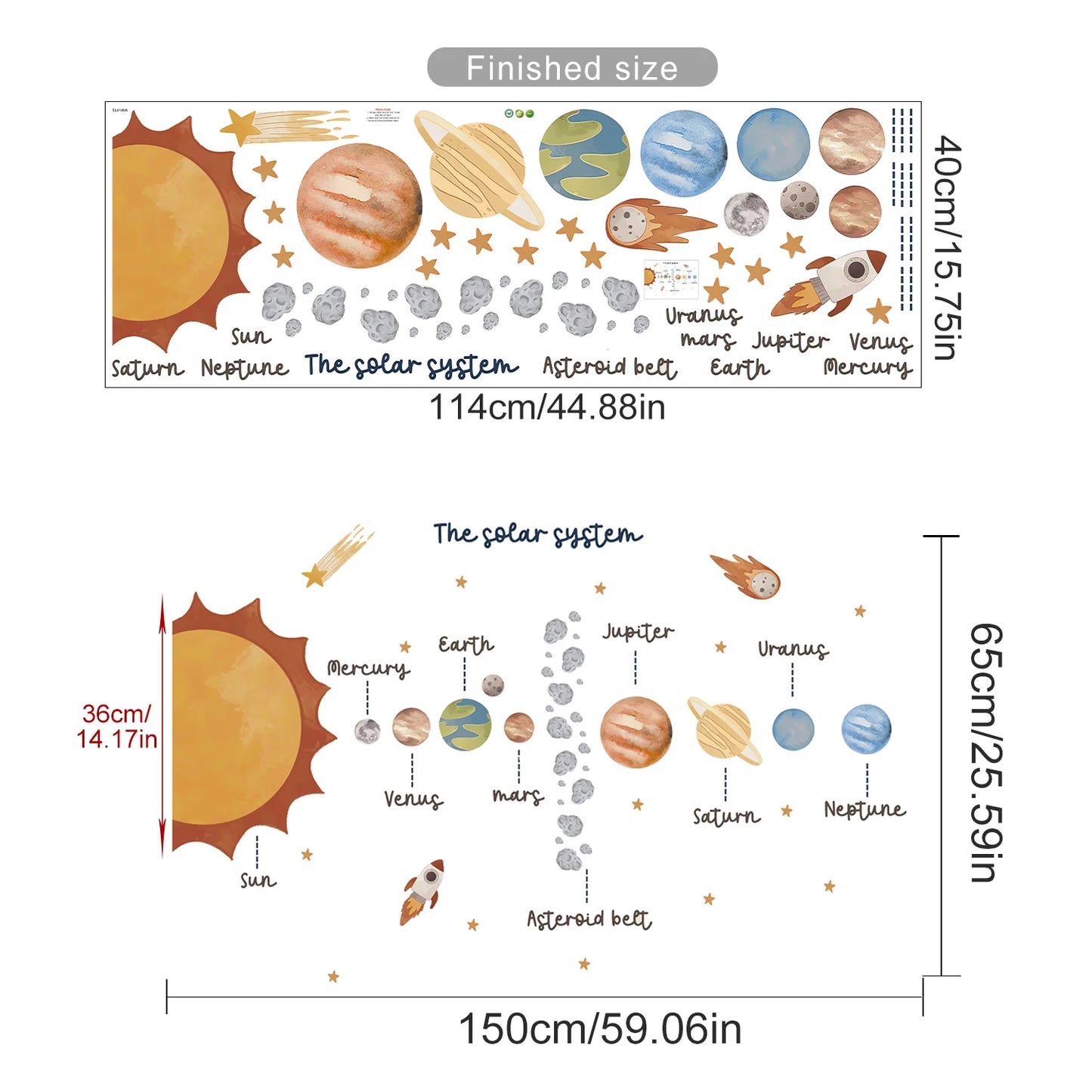 Solar System Space Wall Sticker for Kids Room-HomeDecorDecals_com