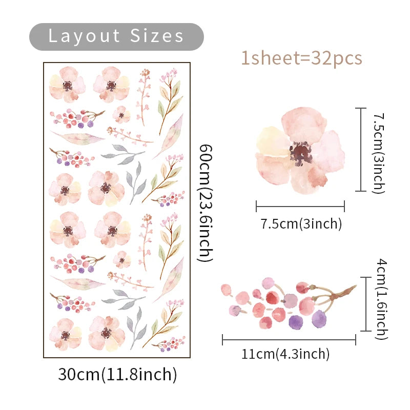 Trendy Boho Style Flowers Wall Decal | Home Decor by HomeDecorDecals.