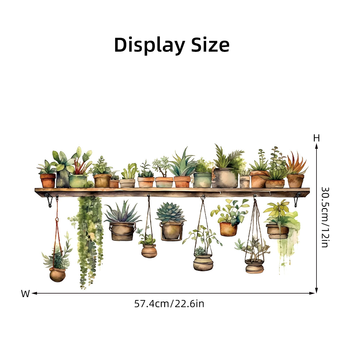 Additional view of Flower Shelf Potted Wall Decal | Home Decor by HomeDecorDecals.