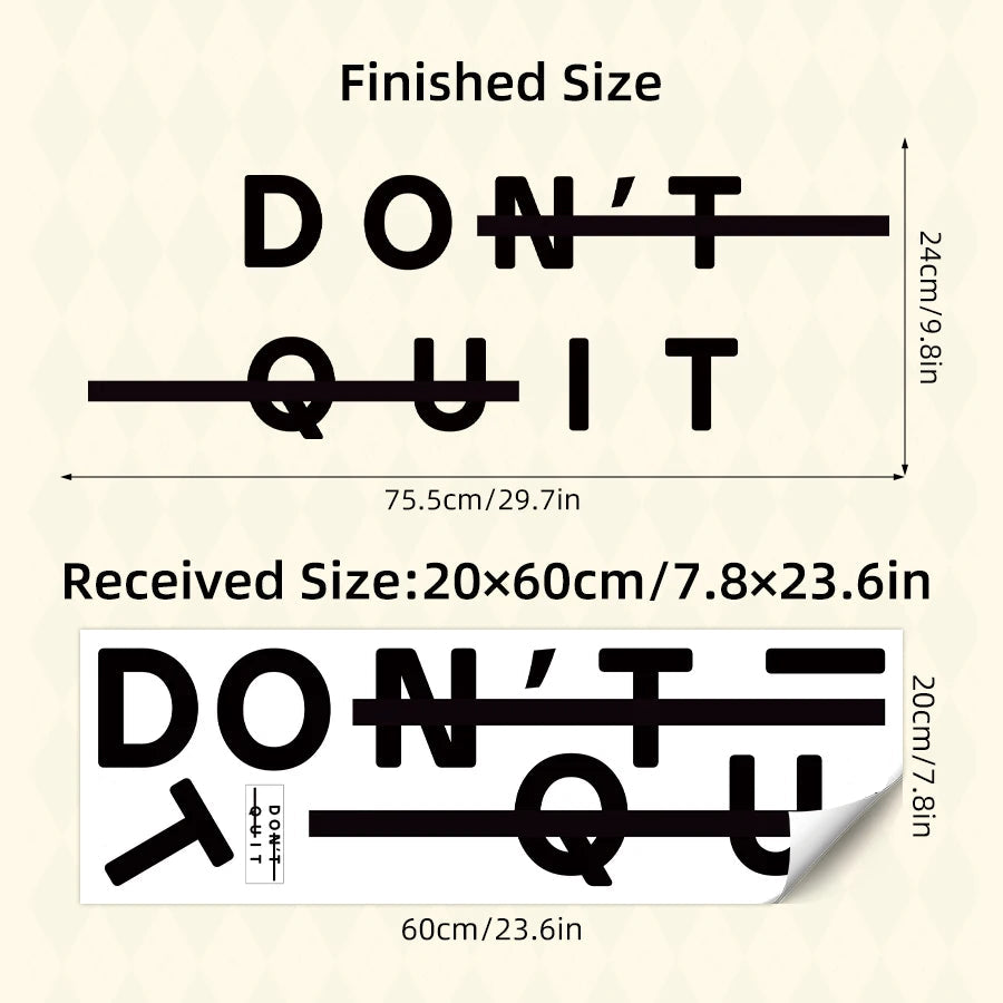 1pcs PVC Inspirational Quotes "do Ti" Text Wall Stickers for Study Room Decor Bedroom Decoration Gym Removable Wall Decals-HomeDecorDecals_com