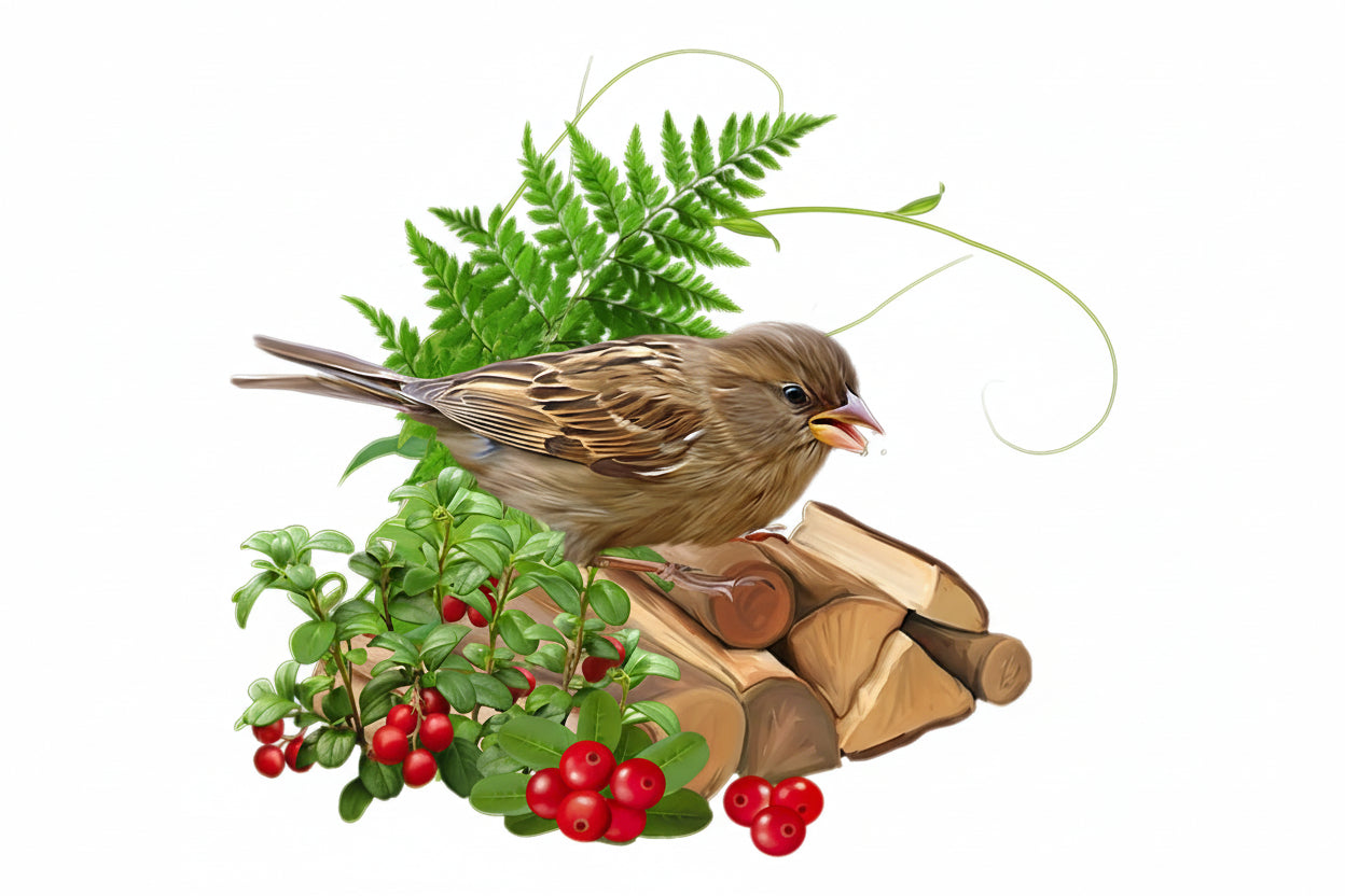 Alternative angle of Beautiful Flower and Bird Art Wall Decal | Home Decor by HomeDecorDecals.