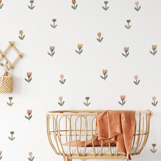 Waffle Tulip Flowers Wall Decal | Home Decor removable peel and stick wall decal by HomeDecorDecals.