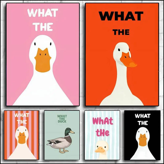 What The Duck Cute Wall Poster | Home Decor wall art print by HomeDecorDecals.