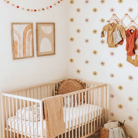 Waffle Daisy Flowers Wall Decal | Home Decor removable peel and stick wall decal by HomeDecorDecals.