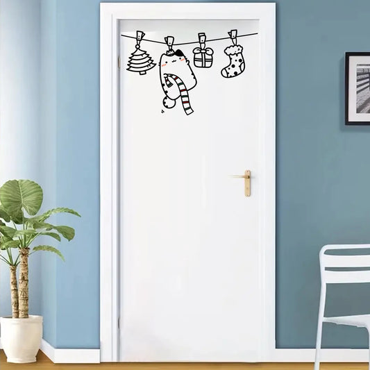 Clothesline with Animal Patterns Wall Decal | Home Decor removable peel and stick wall decal by HomeDecorDecals.
