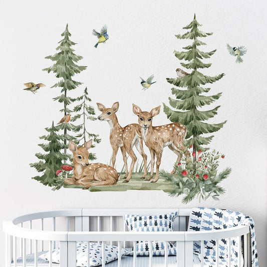 Cartoon Forest Animals Wall Sticker | Kids Room Decor removable peel and stick wall decal by HomeDecorDecals.