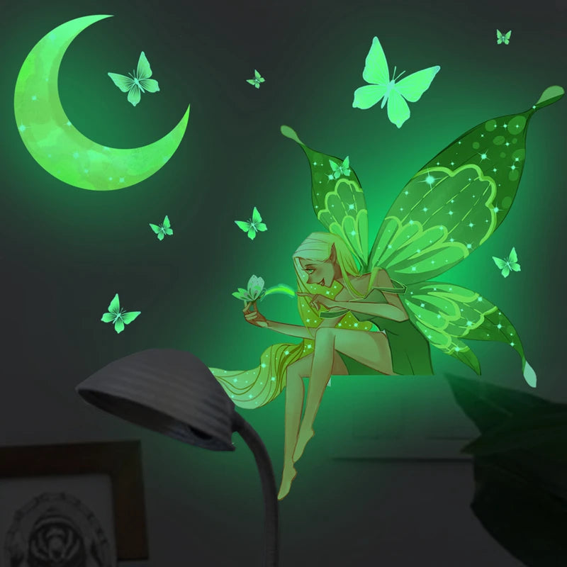 Cartoon Rainbow Luminous Wall Stickers Glow In The Dark Cloud Heart DIY Wall Decal For Baby Kids Room Nursery Home Decorations-HomeDecorDecals_com
