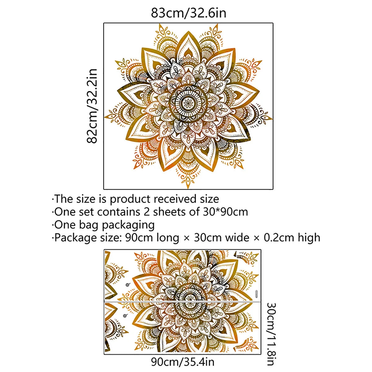 Mandala Lotus Flower Mural Wall Decal | Home Decor design details by HomeDecorDecals.