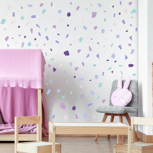 Purple Terrazzo Pattern Wall Decal | Room Decor removable peel and stick wall decal by HomeDecorDecals.