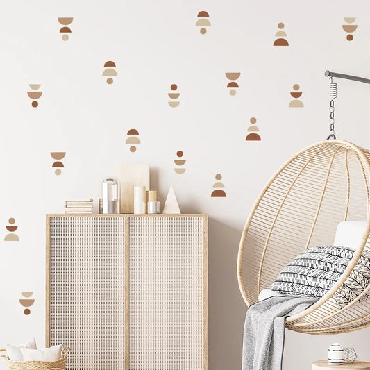 Boho Style Minimalist Geometric Wall Decal | Kids Room Decor removable peel and stick wall decal by HomeDecorDecals.