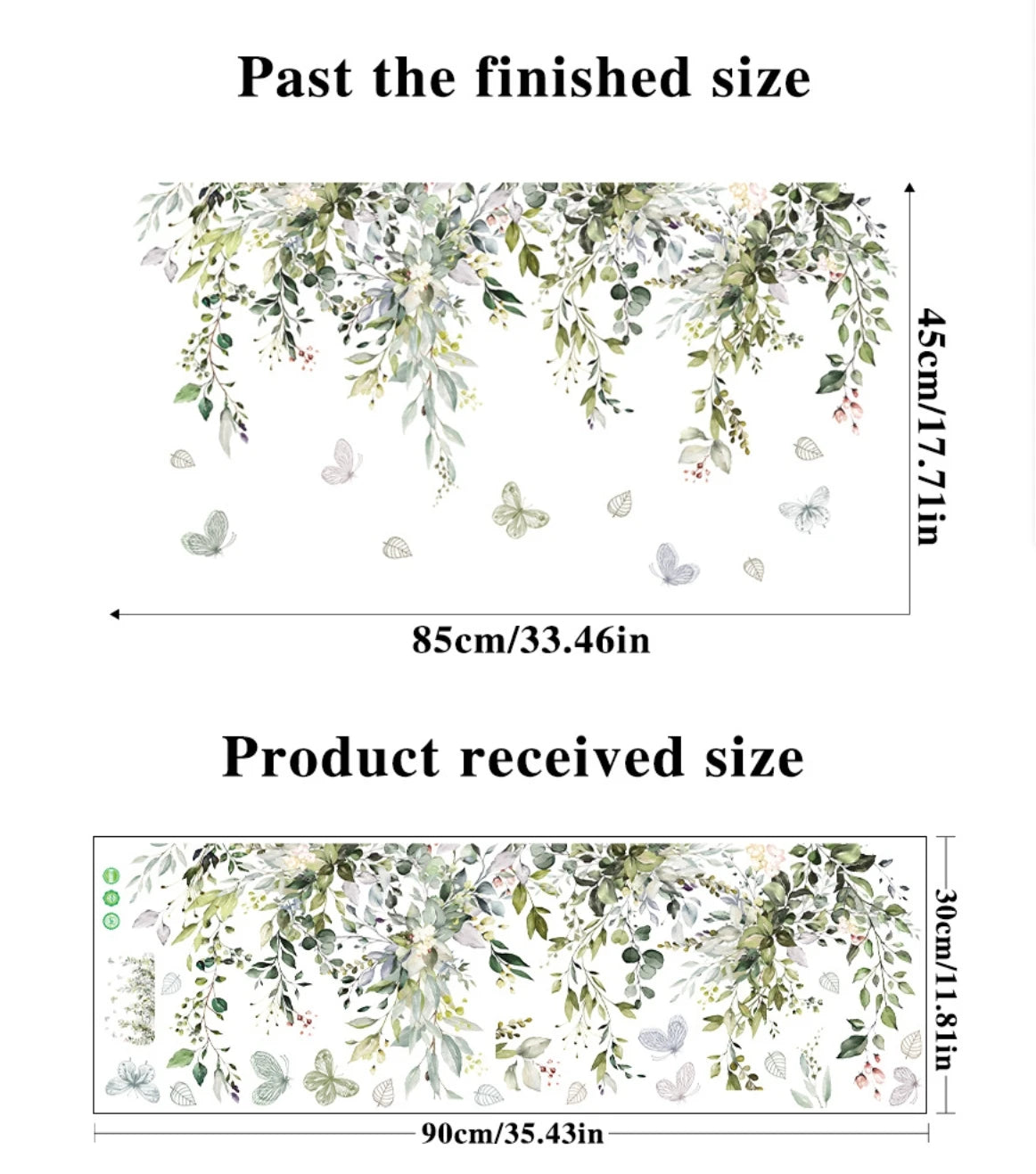 Green Leaves Butterfly and Vine Wall Decal | Home Decor home decor design by HomeDecorDecals.