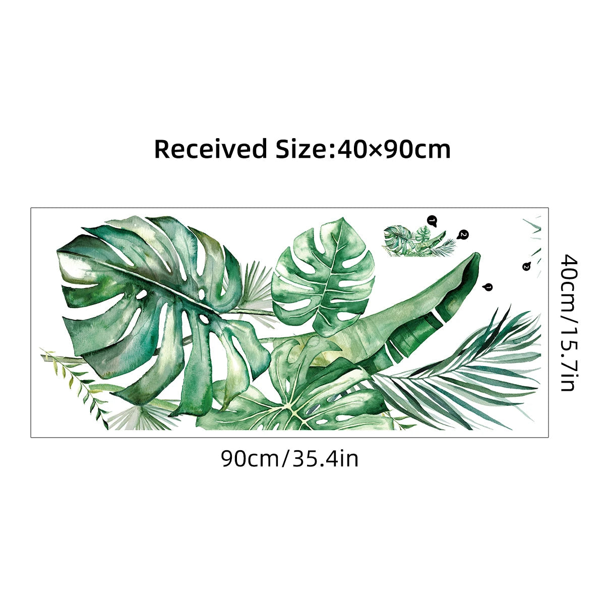 Additional view of Tropical Turtle and Leaf Wall Decal | Home Decor by HomeDecorDecals.