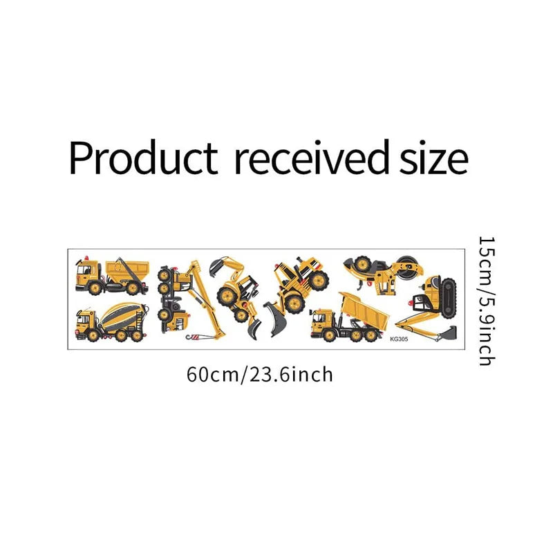 Height Stickers Construction Vehicle Tower Crane for Kids Room Kindergarten Baby Measuring Height Ruler Wall Stickers Boys Gift-HomeDecorDecals_com
