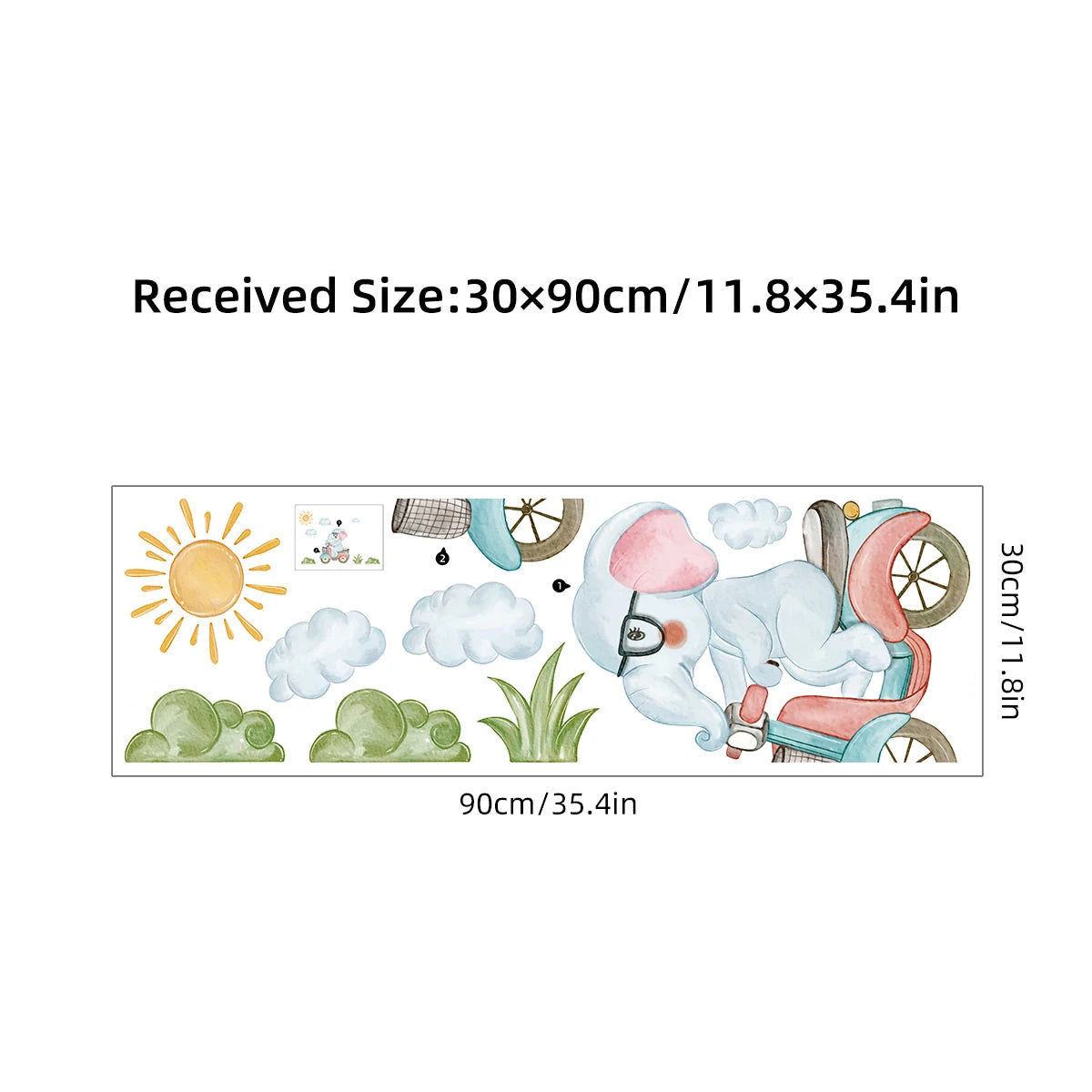1Pc Cartoon Cute Elephant Riding Bike Wall Stickers for Kids Room Living Room Wall Decals Children Room Decor Bedroom Decoraiton-HomeDecorDecals_com