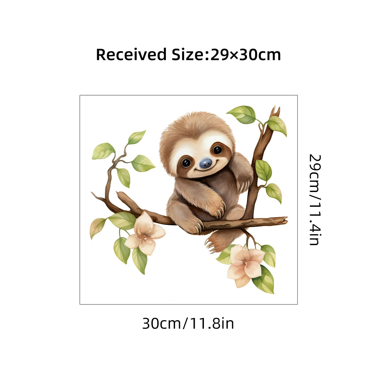 1Pc Cartoon Sloth on Branch Cute Animal Wall Stickers Kids Room Wall Decals Living Baby Room Decor Bedroom Child Home Decoration-HomeDecorDecals_com