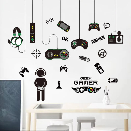Game Controller Pattern Wall Decal | Gaming Room Decor removable peel and stick wall decal by HomeDecorDecals.