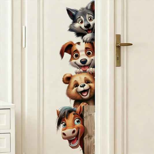 Funny Horse Bear Dog and Wolf Wall Decal | Kids Room Decor removable peel and stick wall decal by HomeDecorDecals.
