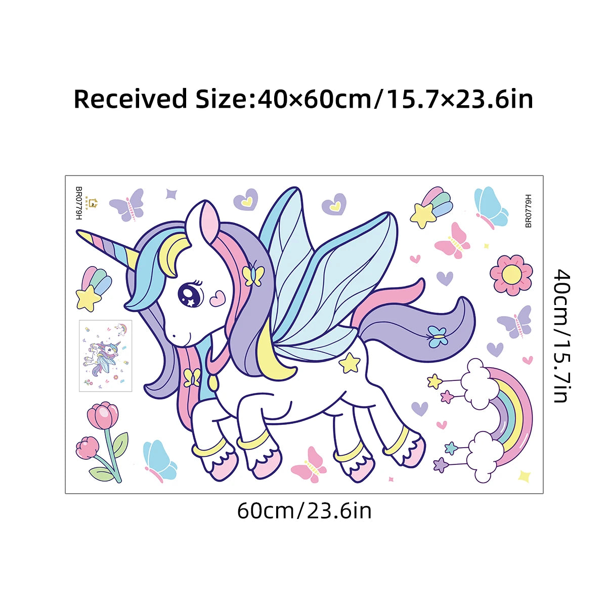1Pc Rainbow Cartoon Cute Unicorn Wall Decals for Kids Room Decoration Girls Bedroom Wall Decals Home Decor Nurery Accessories-HomeDecorDecals_com