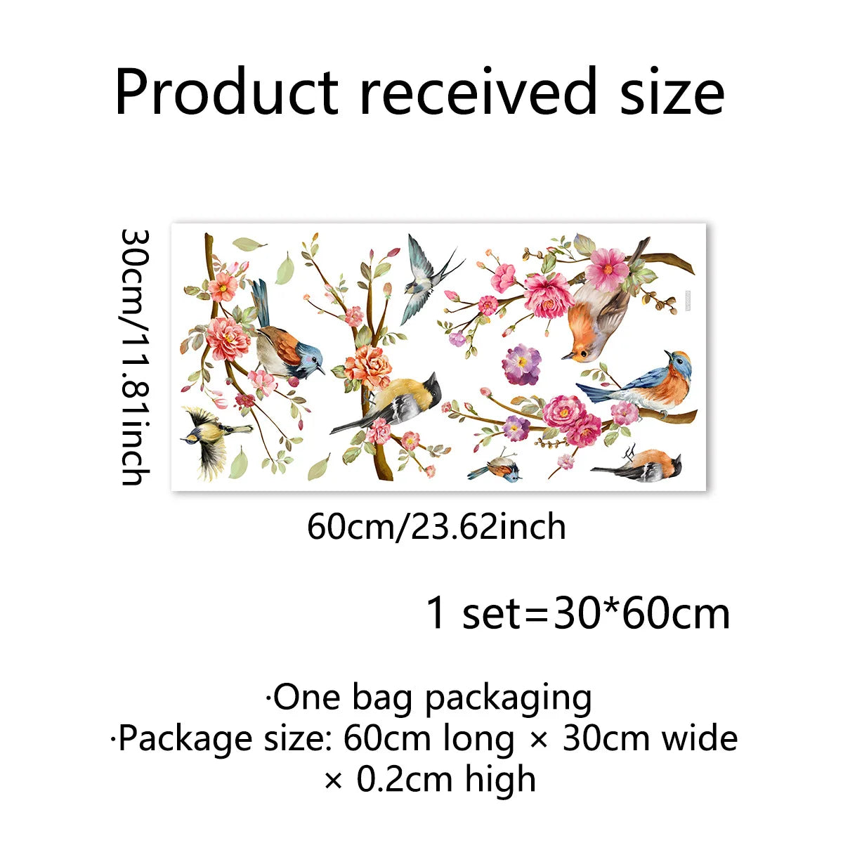 Spring Summer Flowers Birds Series Window Decoration Stickers Pvc Room Decoration Electrostatic Glass Shading Stickers-HomeDecorDecals_com