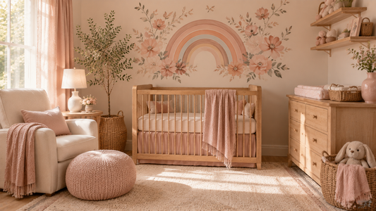 Baby girl nursery ideas featuring floral wall decals and elegant nursery décor by HomeDecorDecals