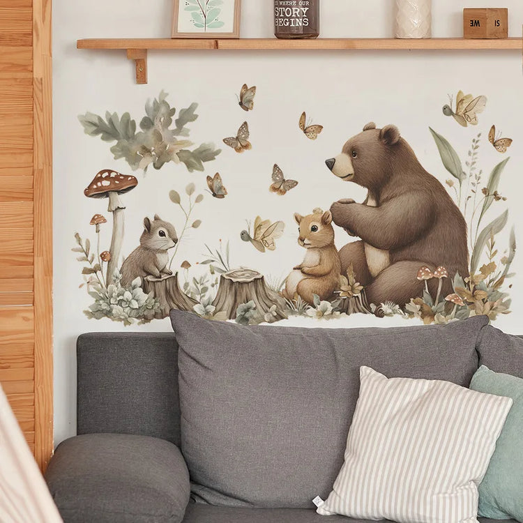 Bear Wall Decals Collection Featuring Woodland Animal Designs by HomeDecorDecals