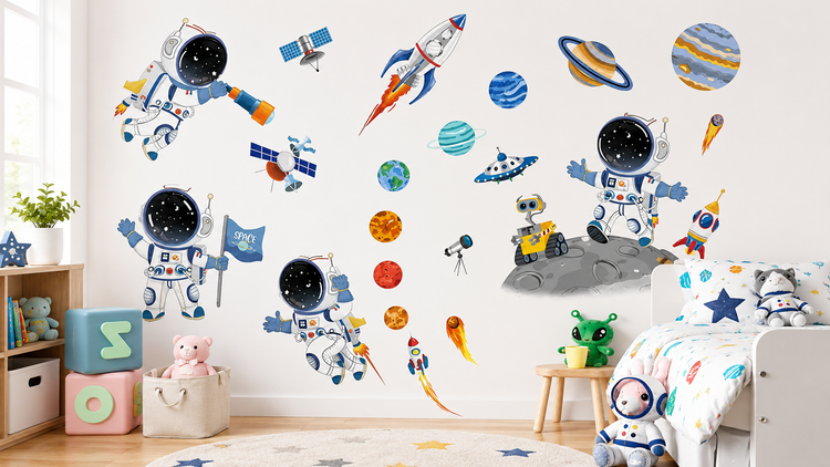 Space Wall Decals Collection Featuring Planets, Stars and Galaxy Themes by HomeDecorDecals