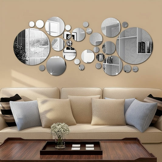 3D Acrylic Round Mirror Wall Decal | Home Decor by HomeDecorDecals.
