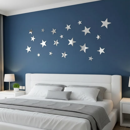 3D Acrylic Star Mirror Wall Decal | Home Decor design details by HomeDecorDecals.