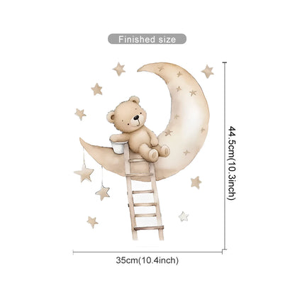 Additional view of Bear Star and Moon Wall Decal | Kids Room Decor by HomeDecorDecals.
