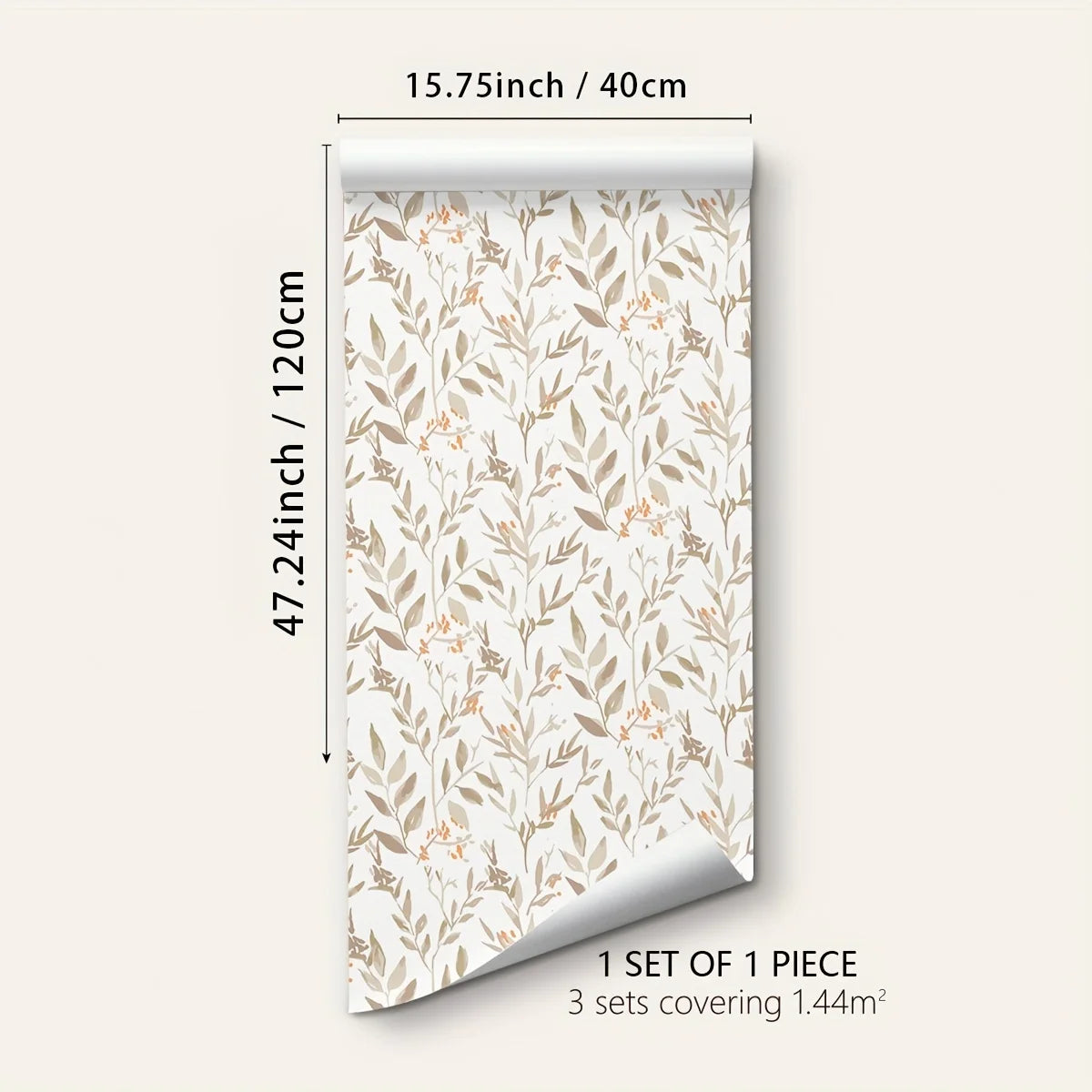Additional view of Brown Plant Leaves Fresh Moisture-Proof Wall Decal | Home Decor by HomeDecorDecals.