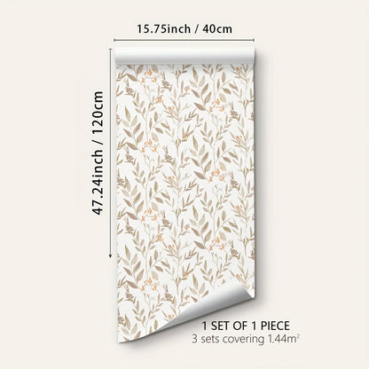 Additional view of Brown Plant Leaves Fresh Moisture-Proof Wall Decal | Home Decor by HomeDecorDecals.