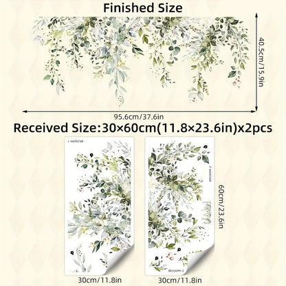 Additional view of Green Plant Flower and Leaf Wall Decal | Home Decor by HomeDecorDecals.
