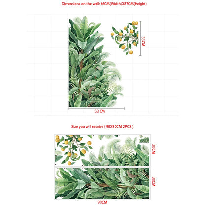 Additional view of Green Tropical Plants Wall Decal | Home Decor by HomeDecorDecals.