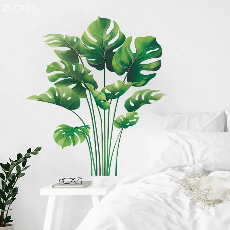 Additional view of Large Tropical Green Plants Wall Decal | Home Decor by HomeDecorDecals.