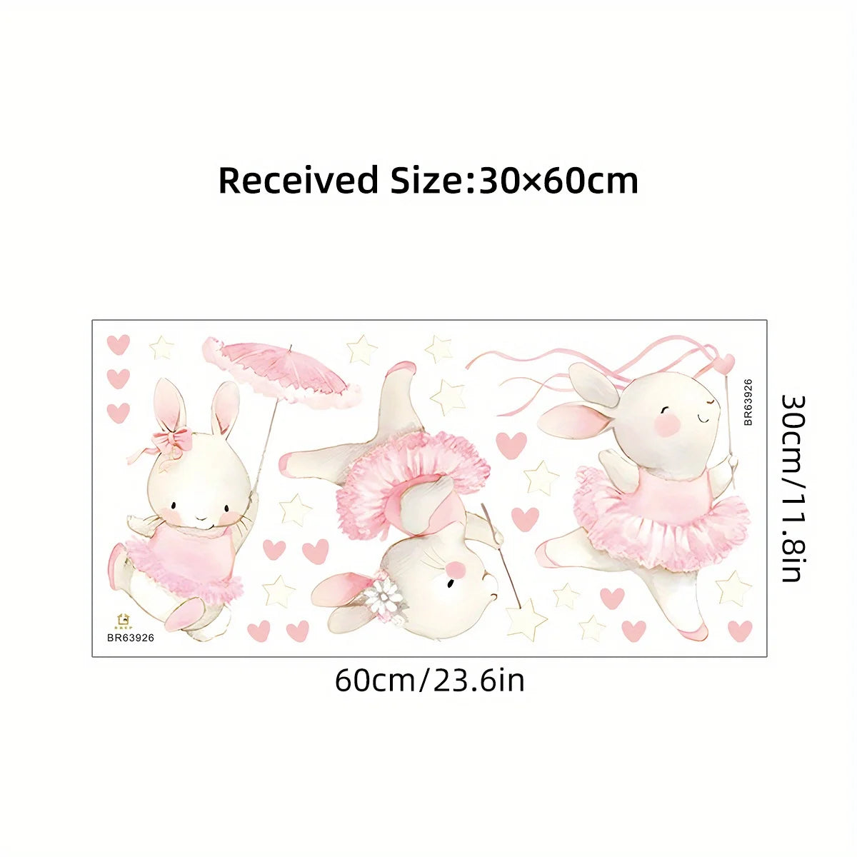 Additional view of Rabbit Dancing Heart Wall Decal | Kids Room Decor by HomeDecorDecals.
