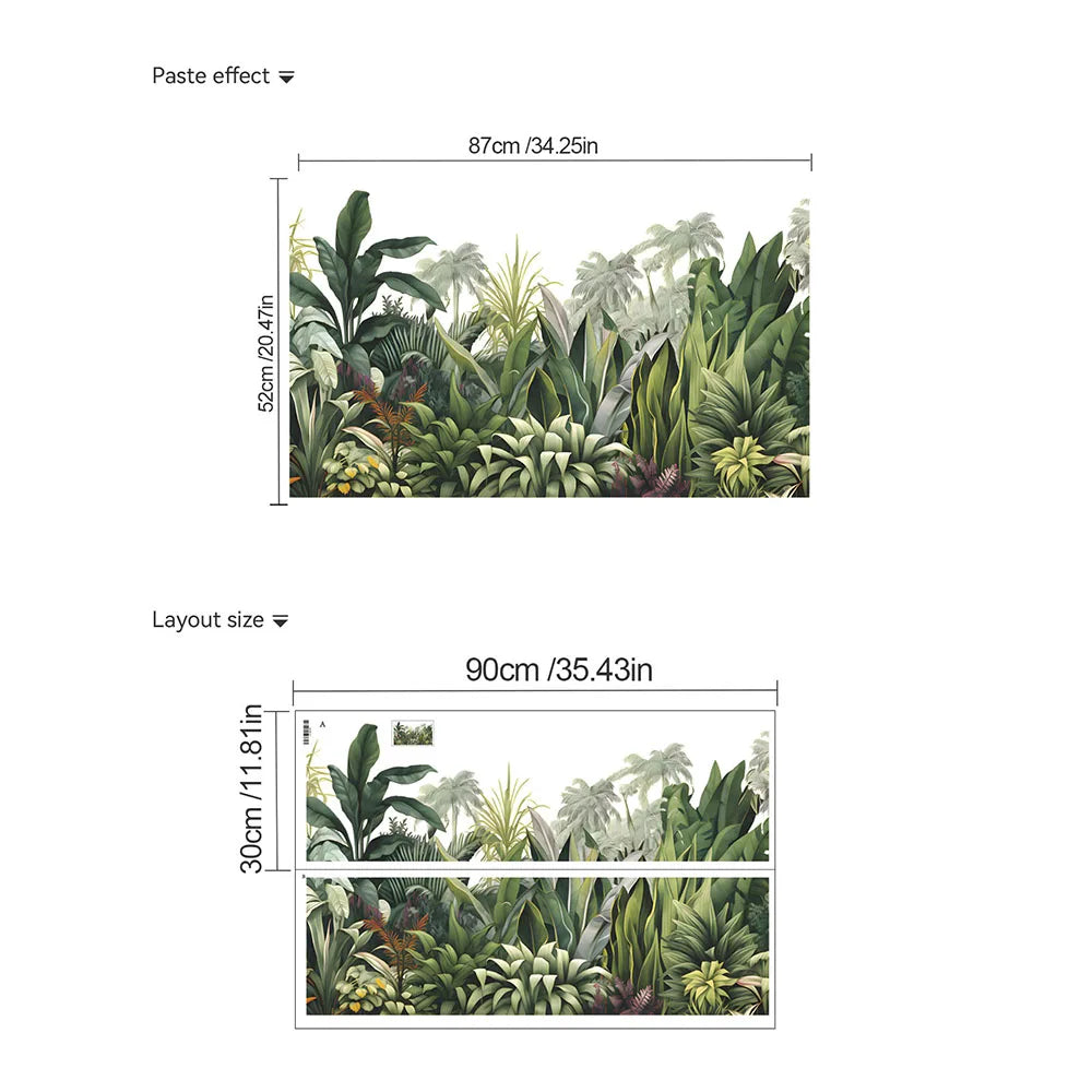 Additional view of Tropical Green Plants Wall Decal | Room Decor by HomeDecorDecals.
