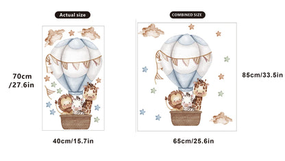 Additional view of Watercolour Hot Air Balloon Wall Decal | Kids Room Decor by HomeDecorDecals.
