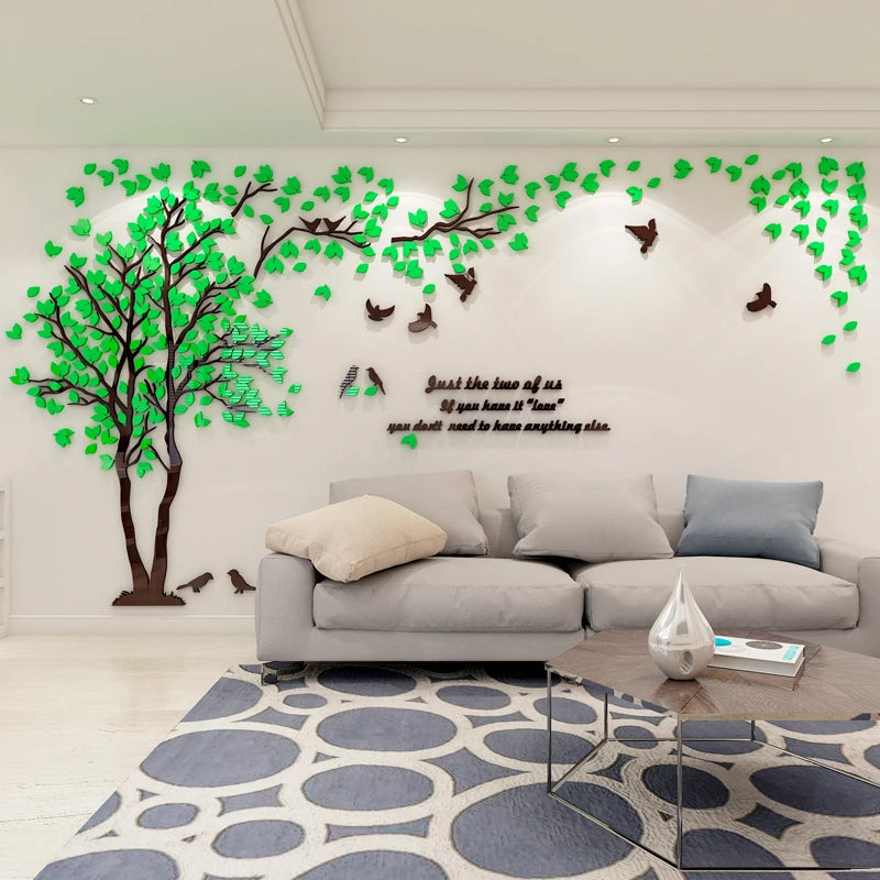 Alternative angle of Acrylic Tree Wall Decal | Home Decor by HomeDecorDecals.