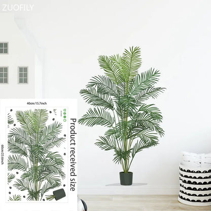 Artificial palm plant decal with size chart | Home Decor by HomeDecorDecals.