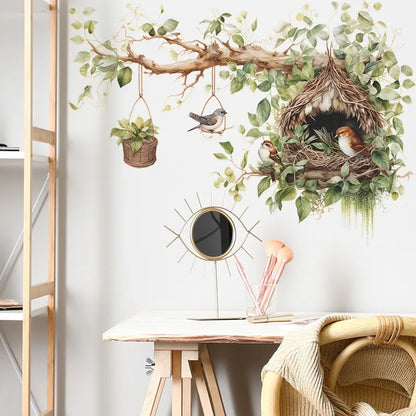 Bird Nest Branch Wall Decal | Home Decor by HomeDecorDecals.