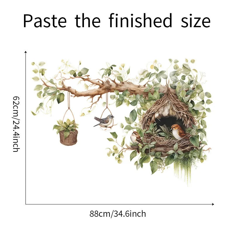 Additional view of Bird Nest Branch Wall Decal | Home Decor by HomeDecorDecals.
