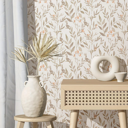 Brown Plant Leaves Fresh Moisture-Proof Wall Decal | Home Decor by HomeDecorDecals.
